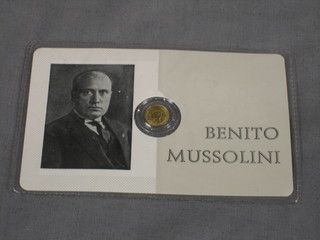 A Benito Mussolini commemorative gold coin