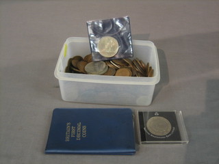 2 sets of 1968 Britains first decimal coins and a small collection of various coins