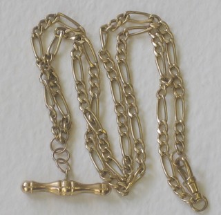 A gold double Albert necklace