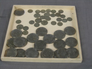 A collection of various silver British coins and crowns