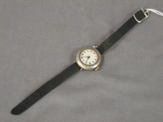 A lady's silver cased wristwatch