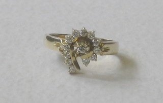 A 14ct gold dress ring set diamonds