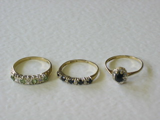 3 various diamond set dress rings