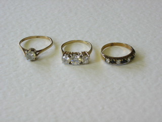 3 various gold dress rings