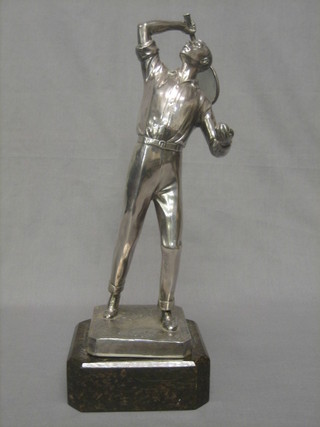 After Zwick, a silver plated tennis trophy in the form of a standing tennis player 14"