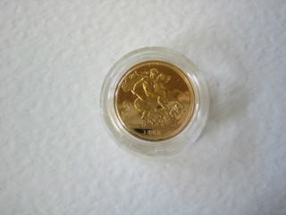A 1980 gold proof sovereign, cased