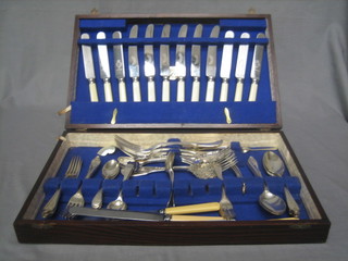 A canteen of silver plated flatware