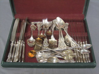 A canteen of Continental silver flatware marked 925, 82 ozs