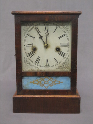 A 19th Century American striking shelf clock with painted dial and Roman numerals