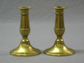 A pair of 19th Century brass candlesticks 6"