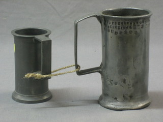 2 Continental pewter measures
