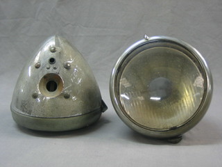 A pair of Lucas chromium plated head lamps (some dents)