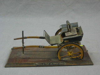 A wooden modern of a Polo or Ralli cart (wheels f) 10"