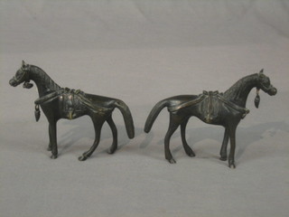 2 bronze figures of Oriental horses 3"