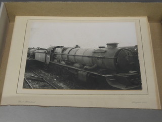 4 various 1960's black and white photographs of laid up British Railway Steam locomotives
