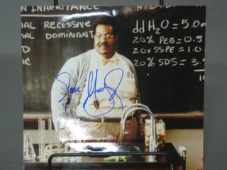 A signed colour photograph of Eddie Murphy as The Nutty Professor 8" x 9"