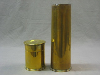 A WWI 18lb shell case and a small Continental shell case
