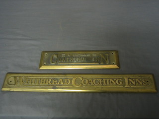 2 cast brass coaching signs "Whitbread Coaching Inns" 19" and 11"