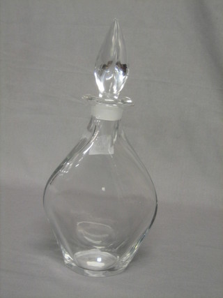 A Lalique clear glass decanter and stopper, the base marked Lalique Crystal, France 13"
