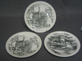 A Wedgwood plate decorated The Three Chapels 2 other Wedgwood plates 
