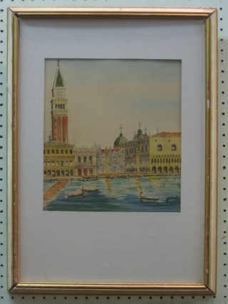A coloured etching "Lagoon Venice" 10" x 9 1/2"
