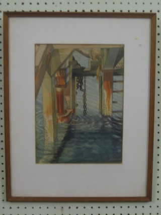 G H Smith, watercolour drawing "Loch Gate"? signed and dated 30/12/43 11" x 8 1/2"