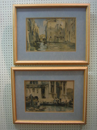 A pair of coloured prints "Venetian Scenes" 10" x 14"