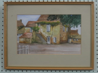 Marie Hunt, watercolour "Farm House at Martel" 7" x 11"