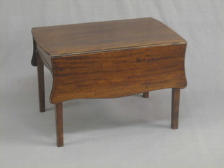 A Georgian mahogany Pembroke table, fitted a frieze drawer and raised on square tapering supports (cut down) 30"