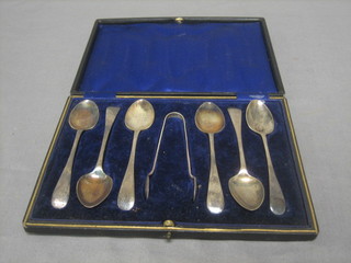 A set of 6 silver coffee spoons, Birmingham 1912 3 ozs, cased