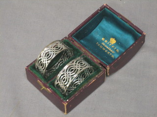 A pair of pierced silver napkin rings, Birmingham 1876
