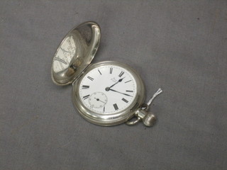 A silver presentation full hunter pocket watch contained in a silver case, marked Presented to Mr Henry Wood in recognition of his record melting performance, record 470lbs rounds of steel