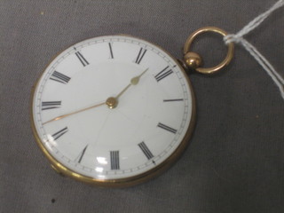 A gentleman's open faced dress pocket watch contained in a gilt metal case
