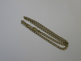 A modern 9ct gold flat link chain
