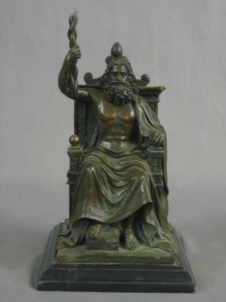 A modern bronze seated figure of "The Spirit of Christmas" 11"