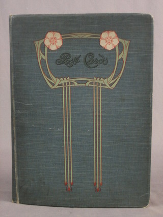 A blue card postcard album containing a collection of approx. 288 various black and white postcards of Steam Locomotives