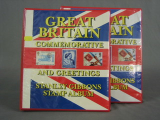 2 albums of Stanley Gibbons Great British Commemorative and Greeting Stamps