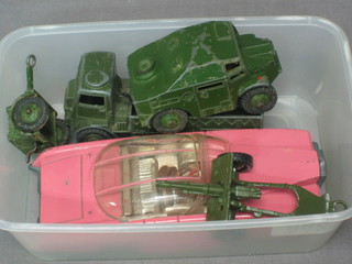 A Dinky Lady Penelope FAB I car, do. army wagon 623, do. field artillery tractor 688, a Limba and a 25lbs field gun