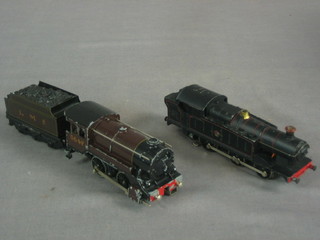 A Hornby tank engine together with a TTR engine and tender