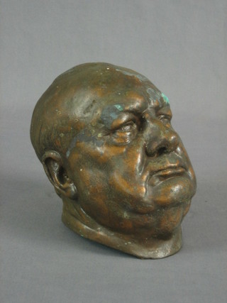 A bronze portrait bust of Sir Winston Churchill 8"