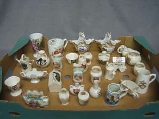 A Shelley George V 1911 Coronation mug and a collection of various crested china
