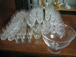 11 Edinburgh Crystal wine glasses, 9 ditto tumblers and a collection of other cut glass tableware etc including a pedestal bowl