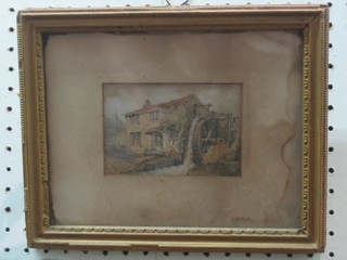 19th Century watercolour drawing "Water Mill" 3 1/2" x 5"