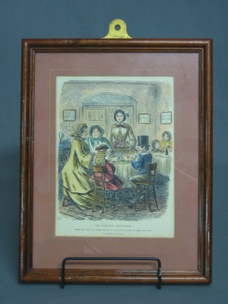 2 Victorian style prints "Sunday at the Club and Profligate Pastry Cook" and 2 other prints "Trout and Salmon Fishing"