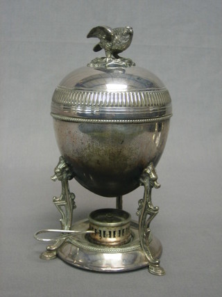 A 19th Century silver plated egg boiler complete with spirit burner by Walker & Hall