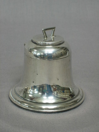 A silver inkwell in the form of a bell Birmingham 1911 (no glass liner) 3"