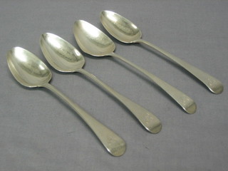 4 various Georgian silver Old English pattern spoons 4 ozs