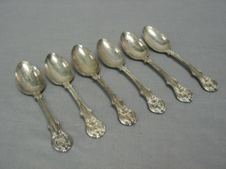 A set of 6 Victorian silver spoons, London 1842, 7 ozs