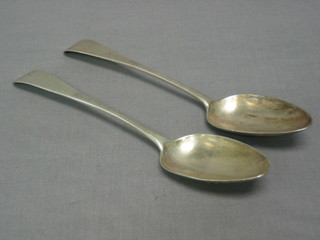A pair of George III Scots silver Old English pattern table spoons, Edinburgh 1797, 3 ozs