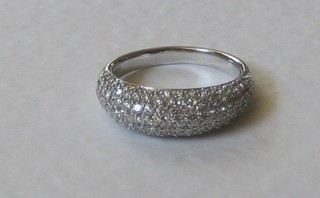 an 18ct white gold ring set numerous diamonds